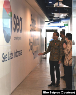 Presiden Jokowi mengapresiasi Sea & Sea Labs Indonesia yang mengundang talenta digital Indonesia kembali ke Tanah Air. (Foto: Biro Setpres)