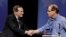 Democratic Sen. Joe Donnelly, left, shakes hands with Republican former state Rep. Mike Braun following a U.S. Senate Debate in Indianapolis, Oct. 30, 2018.