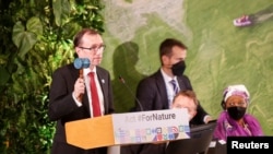 United Nations Environment Assembly (UNEA) President Espen Barth Eide addresses the Fifth Session of the United Nations Environment Assembly (UNEA-5), at the United Nations Environment Program Headquarters in Gigiri, Nairobi, Kenya, Feb. 28, 2022.