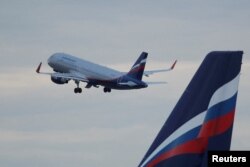 FILE - An Aeroflot Airbus A320-200 aircraft takes off at Sheremetyevo International Airport outside Moscow, Russia June 10, 2018.