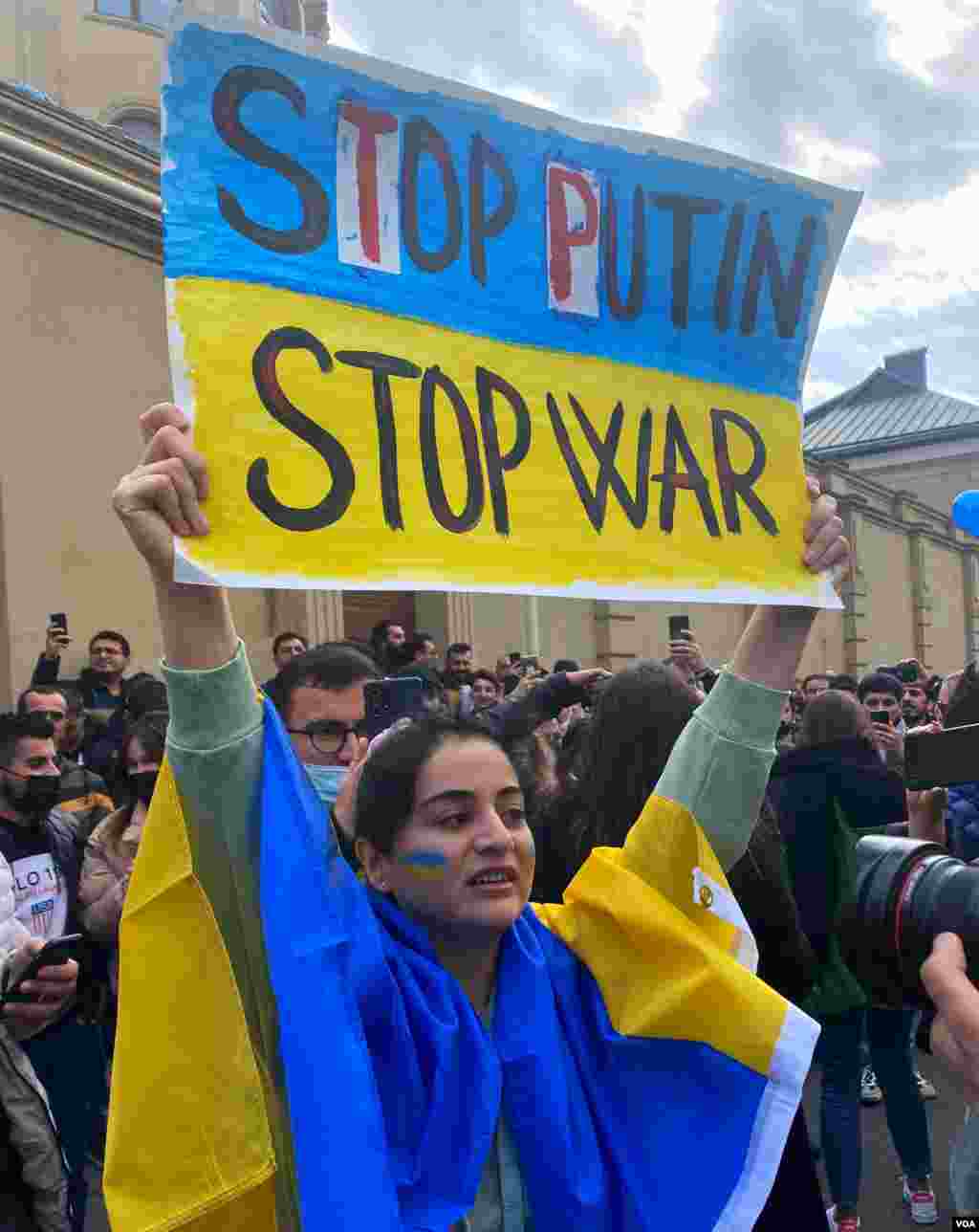 Azərbaycanda Ukraynaya dəstək mitinqi keçirilib