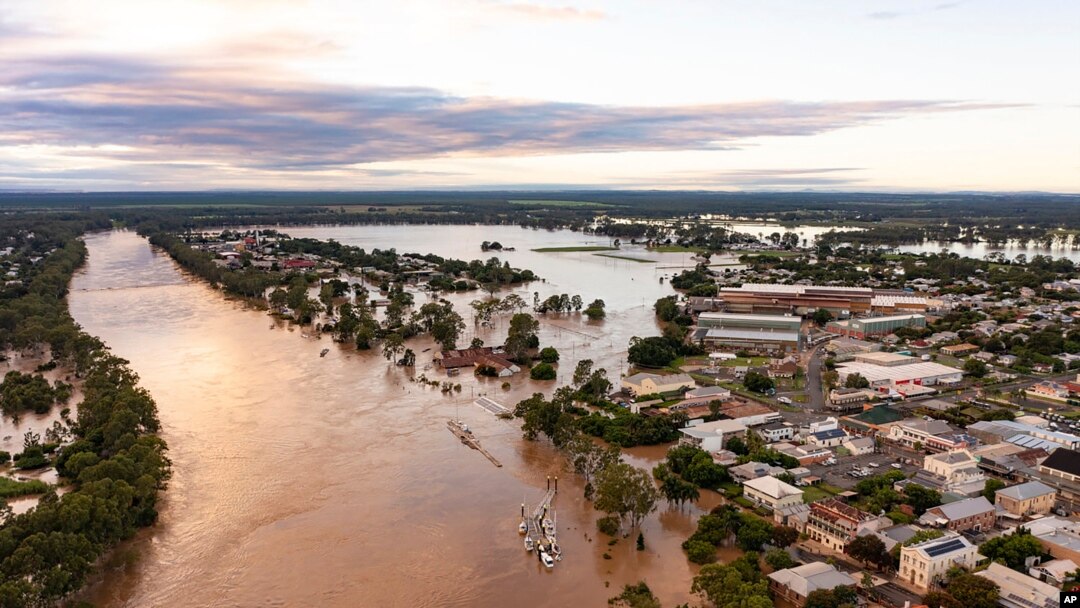 Banjir di kawasan Maryborough, Australia, Senin, 28 Februari 2022. (Layanan Kebakaran dan Darurat Queensland via AP)