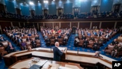 President Joe Biden delivers his first State of the Union address to a joint session of Congress at the Capitol, March 1, 2022, in Washington.