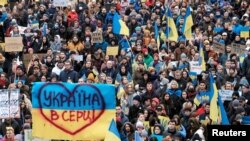 Antiratni protest u Poznanju u Poljskoj, 26. februara 2022. 