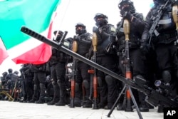 Čečenski vojnici na smotri u Groznom, 25. februara 2022.