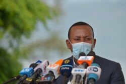 FILE - Ethiopia's Prime Minister Abiy Ahmed speaks in Hawassa, Ethiopia, June 5, 2020.