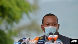 Ethiopia's Prime Minister Abiy Ahmed speaks in Hawassa, Ethiopia, June 5, 2020.