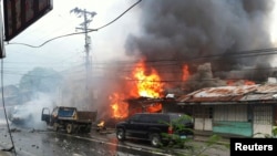 Suasana di Cotabato pasca ledakan bom, 5 Agustus 2013 (Foto: dok). Militer Filipina melancarkan serangan terhadap sempalan kelompok gerilyawan muslim di lokasi ini, Sabtu (10/8).