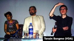 Ritu Sarin, Kabir Bedi and Tezing Sonam at a press conference in Delhi 