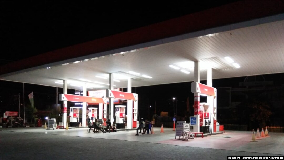 SPBU Pertamina 74.942.05 di Jalan Diponegoro, Kota Palu, yang mulai beroperasi normal dan buka 24 jam, 9 Oktober 2018. (Foto: Humas PT Pertamina)