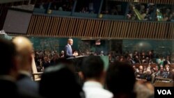 Presiden AS Barack Obama dalam pidatonya di depan Sidang Umum PBB, Kamis 23 September 2010.