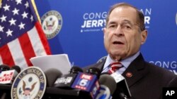 Ketua Komisi Kehakiman DPR AS Jerrold Nadler dalam konferensi pers di New York, 29 Mei 2019. 