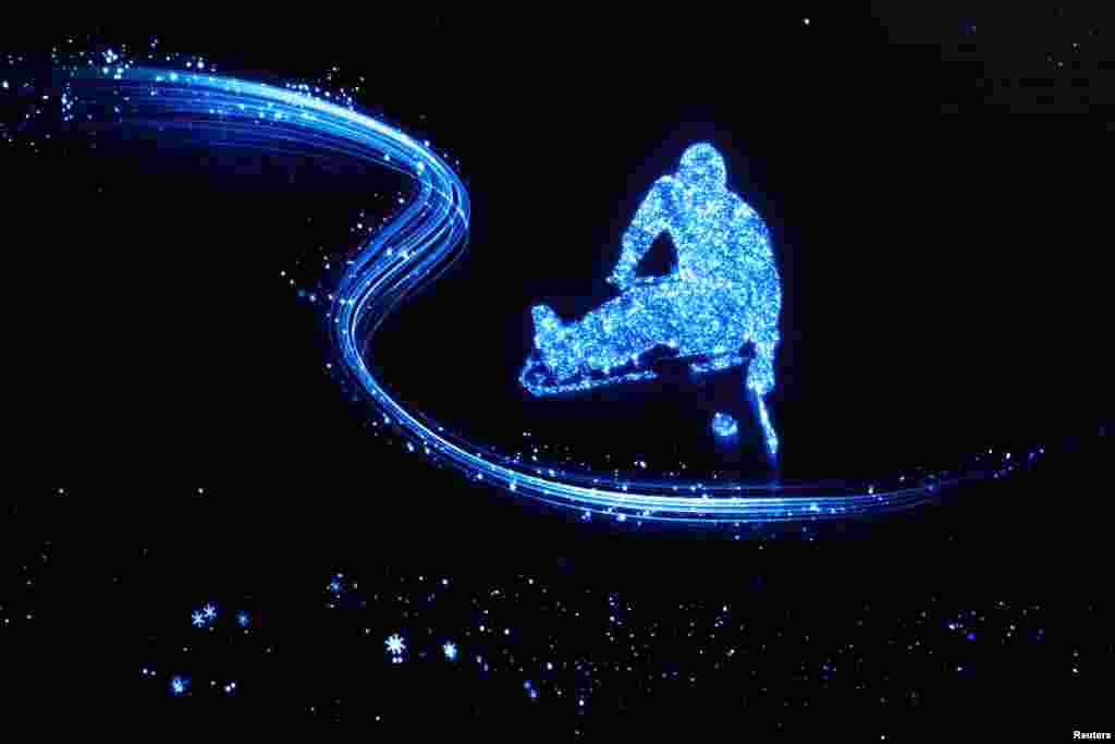 Performers are seen during the opening ceremony of the Beijing 2022 Winter Paralympic Games, in the National Stadium, Beijing, China.