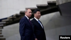 俄羅斯總統普京與中國國家主席習近平(資料照片)