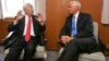 In this photo released by Taiwan's Ministry of Foreign Affairs, Taiwan's special APEC envoy Morris Chang, left, meets with U.S. Vice President Mike Pence on the Pacific Explorer cruise ship on the sidelines of the APEC Summit, Nov. 17, 2018, in Port Moresby, Papua New Guinea. 