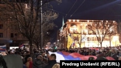 Serbia - Belgrade - Protest for Russia organized by Serbian far right group Narodne patrole/People's patrol - March 4th 2022