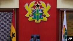 FILE — Speaker of Ghana Parliament Alban Sumana Bagbin speaks at the Parliament House in Accra, February 28, 2024.