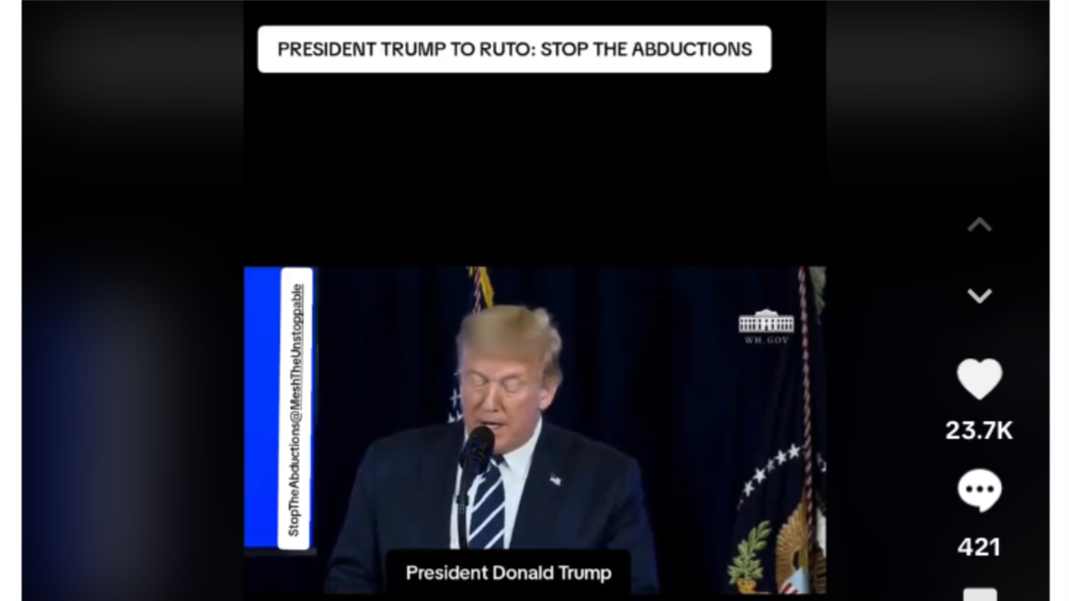 AI-generated deepfakes of Trump aimed at misleading Kenyans, Nigerians