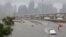FILE - Interstate highway 45 is submerged from the effects of Hurricane Harvey seen during widespread flooding in Houston, Texas, Aug. 27, 2017.