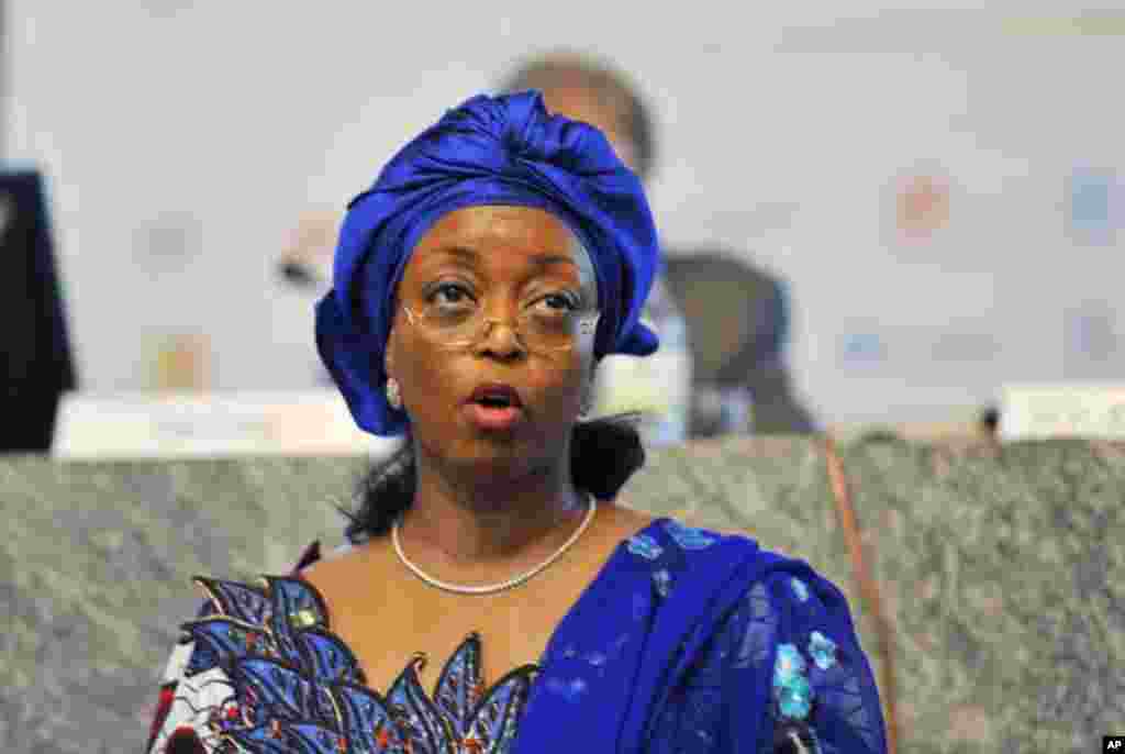 Nigeria's Minister of Petroleum Resources Diezani Allison-Madueke speaks during an Oil and Gas conference in Nigeria's capital Abuja February 21 2012.