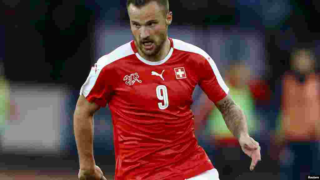 Le joueurs Suisse Haris Seferovic lors d'un match de foot le 29 mars 2016.