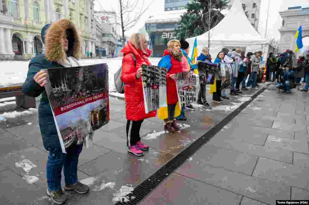 Rally in Skopje, North Macedonia. Support for Ukraine