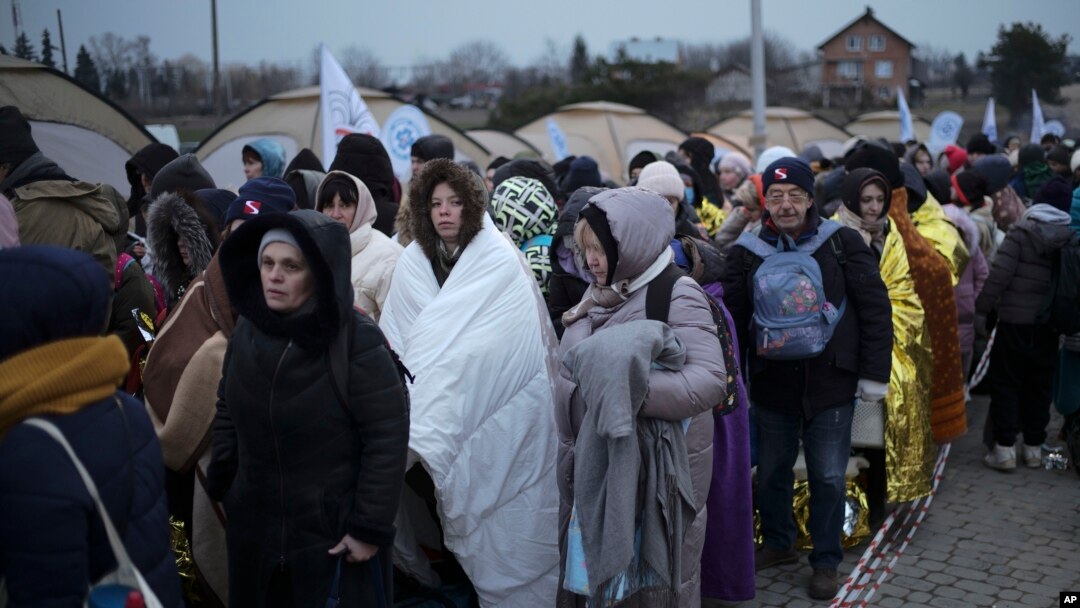 Izbeglice iz Ukrajine na graničnom prelazu Medika u Poljskoj, 7. marta 2022. 