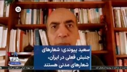 سعید پیوندی: شعارهای جنبش فعلی در ایران، شعارهای مدنی هستند
