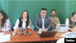 Observaciones del Examen Periódico Universal, de las Naciones Unidas, por parte de organizaciones civiles en Ecuador, el 4 de noviembre de 2022. [Foto: Twitter Fundamedios]