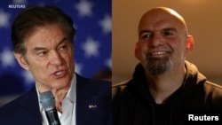 Control of the U.S. Senate could depend on whether Pennsylvanians elect Democrat John Fetterman (right) or Republican Dr. Mehmet Oz (left).