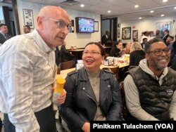US Senator Tammy Duckworth meets Democrats and her supporters in Chicago, Illinois on Nov 8, 2022