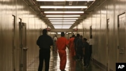 Immigration detainees at Stewart Detention Facility in Lumpkin, Georgia, April 13, 2009.