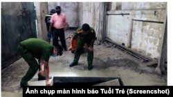 Công an tỉnh Đồng Nai khoan hầm bê tông chứa nước thải chưa xử lý ở xí nghiệp bóng đèn Điện Quang