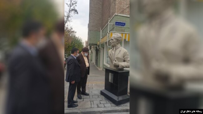 مراسم رونمایی از سردیس محمدعلی اسلامی‌ندوشن در منطقه ۶ تهران- پاییز ۹۹