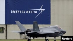 FILE PHOTO: A RAF Lockheed Martin F-35B fighter jet taxis along a runway