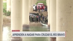 Migrantes toman clases de natación para enfrentar al Río Bravo