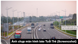 Một đoạn đường cao tốc Trung Lương-Mỹ Thuận vừa được khánh thành