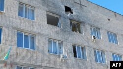 FILE - A hospital damaged by shelling as Russia's attacks on Ukraine continues is seen in Severodonetsk, in Ukraine's eastern Luhansk region, March 18, 2022. (Luhansk Regional Civil-Military Administration/Handout via Reuters)