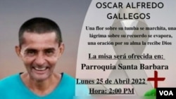 Familia de Oscar publicó en redes sociales esquela luego de su muerte en manos de las autoridades salvadoreñas (Foto cortesía).
