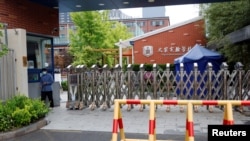 北京史家试验学校因北京市新冠疫情爆发而关闭。（2022年4月28日）