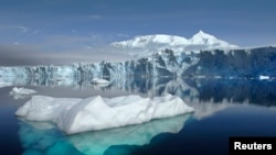 (File) The Sheldon Glacier with Mount Barre in the background, is seen from Ryder Bay near Rothera Research Station, Adelaide Island, Antarctica, in this (NASA/British Antarctic Survey).