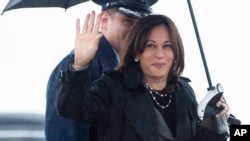 Vice President Kamala Harris arrives to board Air Force Two, March 9, 2022, at Andrews Air Force Base, Md. 