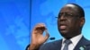 FILE - Senegal's President Macky Sall speaks during a media conference at the conclusion of an EU Africa summit in Brussels, Feb. 18, 2022.