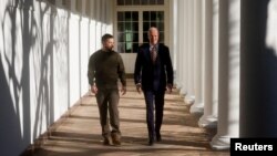 Imagen de archivo de la visita del presidente de Ucrania, Volodymyr Zelenskyy, a la Casa Blanca para mantener una reunión con su homólogo estadounidense, Joe Biden.