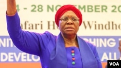 Netumbo Nandi-Ndaitwah, lors du 7e congrès du parti Swapo à Windhoek, en Namibie, le 29 novembre 2022. (Vitalio Angula/VOA)