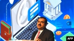 Chairperson of Indian conglomerate Adani Group, Gautam Adani, speaks at the World Congress of Accountants in Mumbai on Nov. 19, 2022.