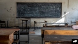 A classroom that previously was used for girls sits empty in Kabul, Afghanistan, Dec. 22, 2022.