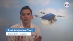 José Alejandro Otero, emprendedor venezolano, explica la operación del dron