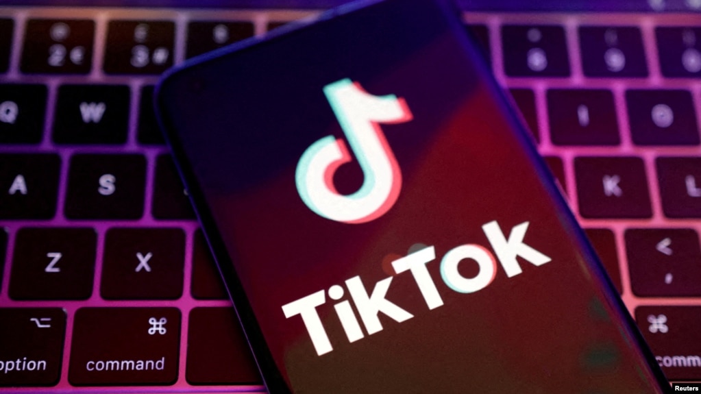 资料照：TikTok应用程序的标志。（路透社）(photo:VOA)