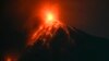 Fuego volcano, as seen from Alotenango, a municipality in Sacatepequez department 65 kilometres southwest of Guatemala City, erupts, Dec. 11, 2022.